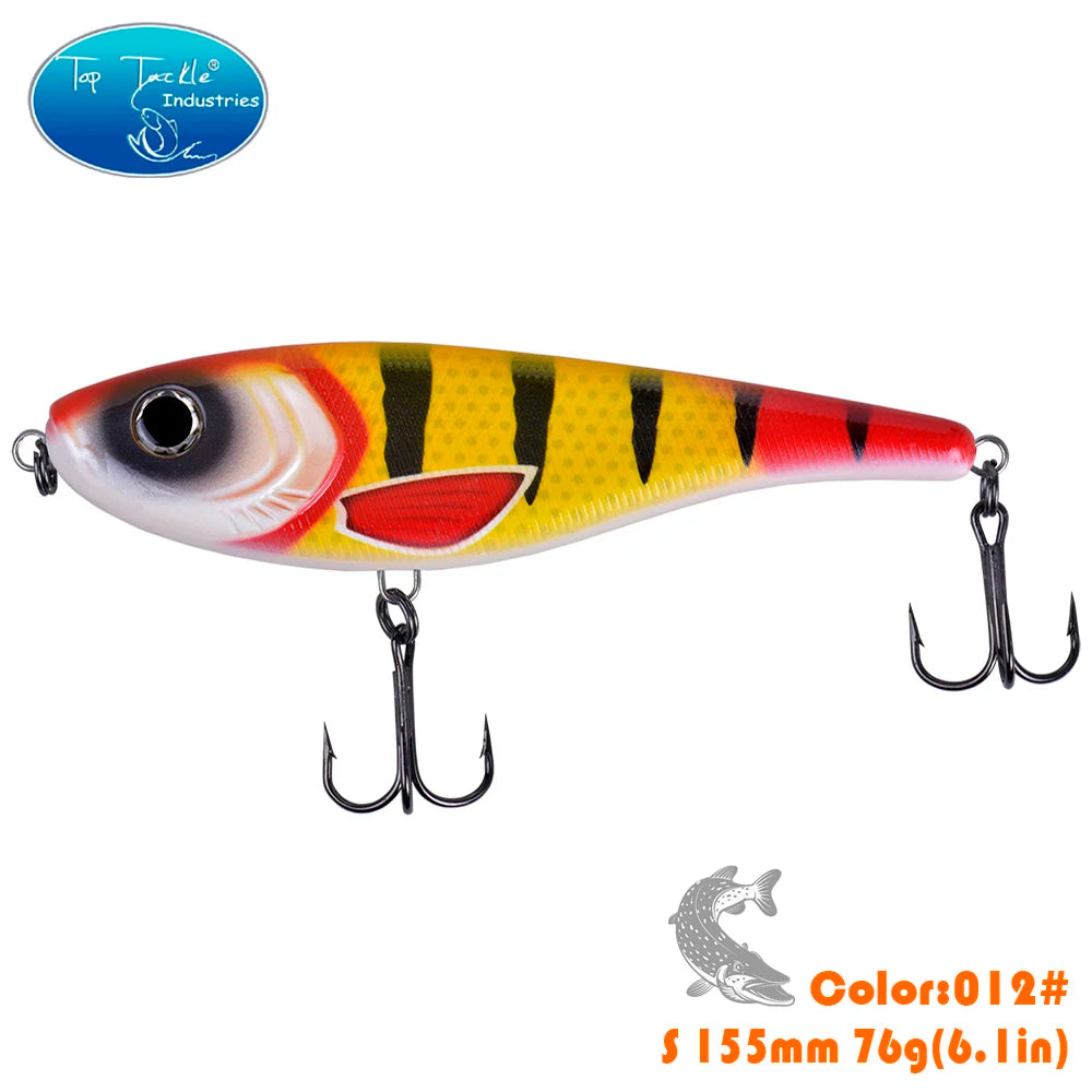 CF LURE 155mm 75g Balance Slow Sinking Jerk bait Fishing Lure Hard Baits Pike Fishing