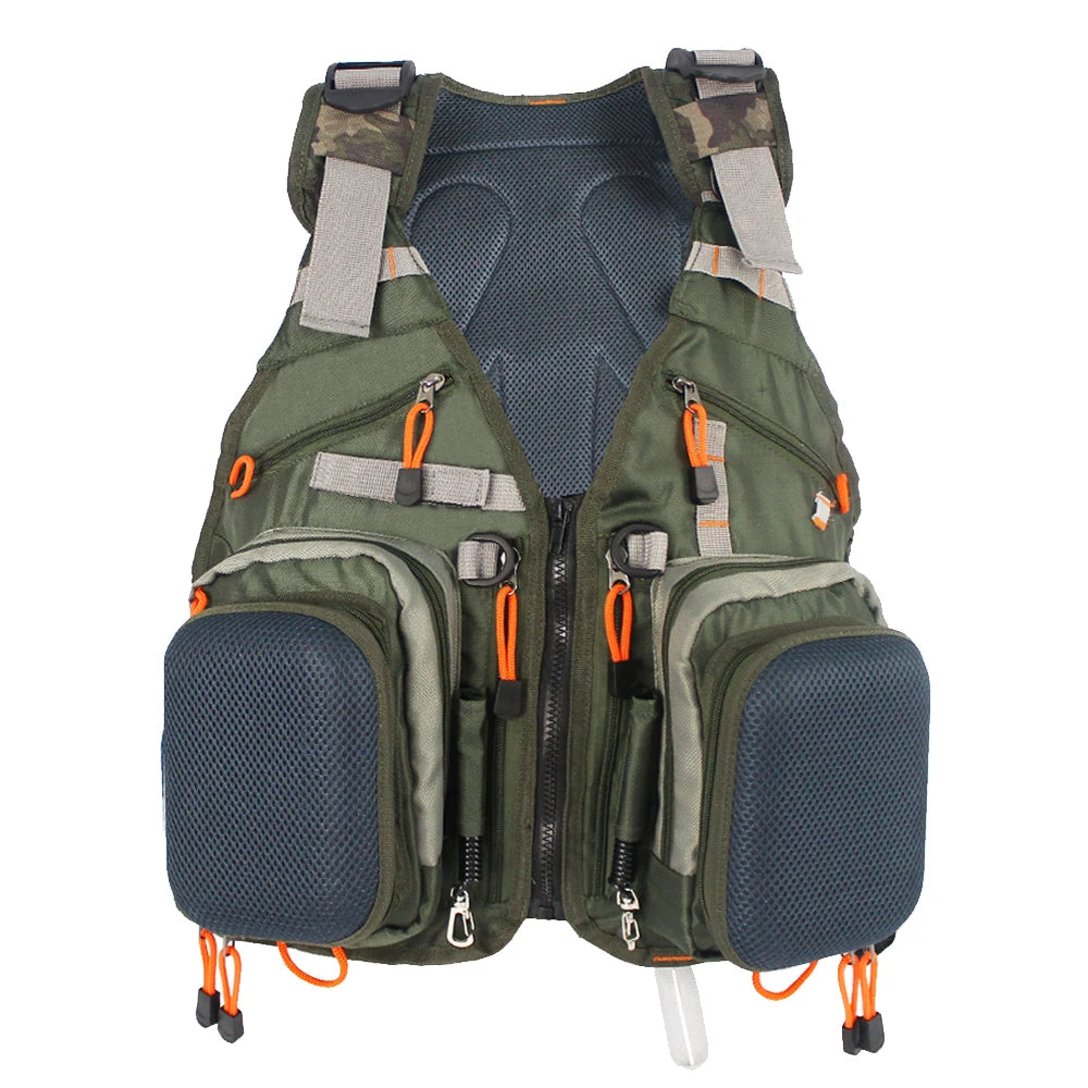 New Adjustable Men Fly Fishing  Vest Pack Multifunction Pockets Outdoor Mesh Backpack Fish Accessory Bag