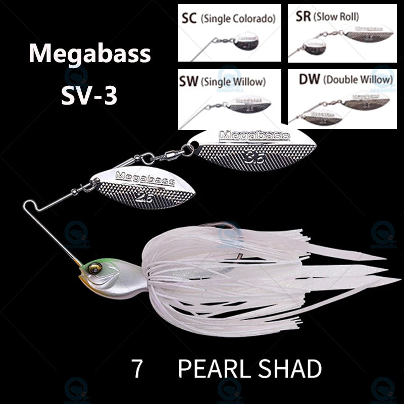 JAPAN Megabass SV-3 1/2 1/4 3/8 Oz. Double / Single Willow Spinnerbait DW SR SC SW FISHING Lure Sea Top Water Freshwater fishing