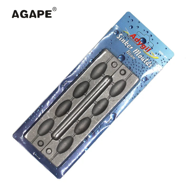Agape DIY Fishing Bean Sinker Mould ADBESM/#4 Bean Sinker 36g 4 Cavities