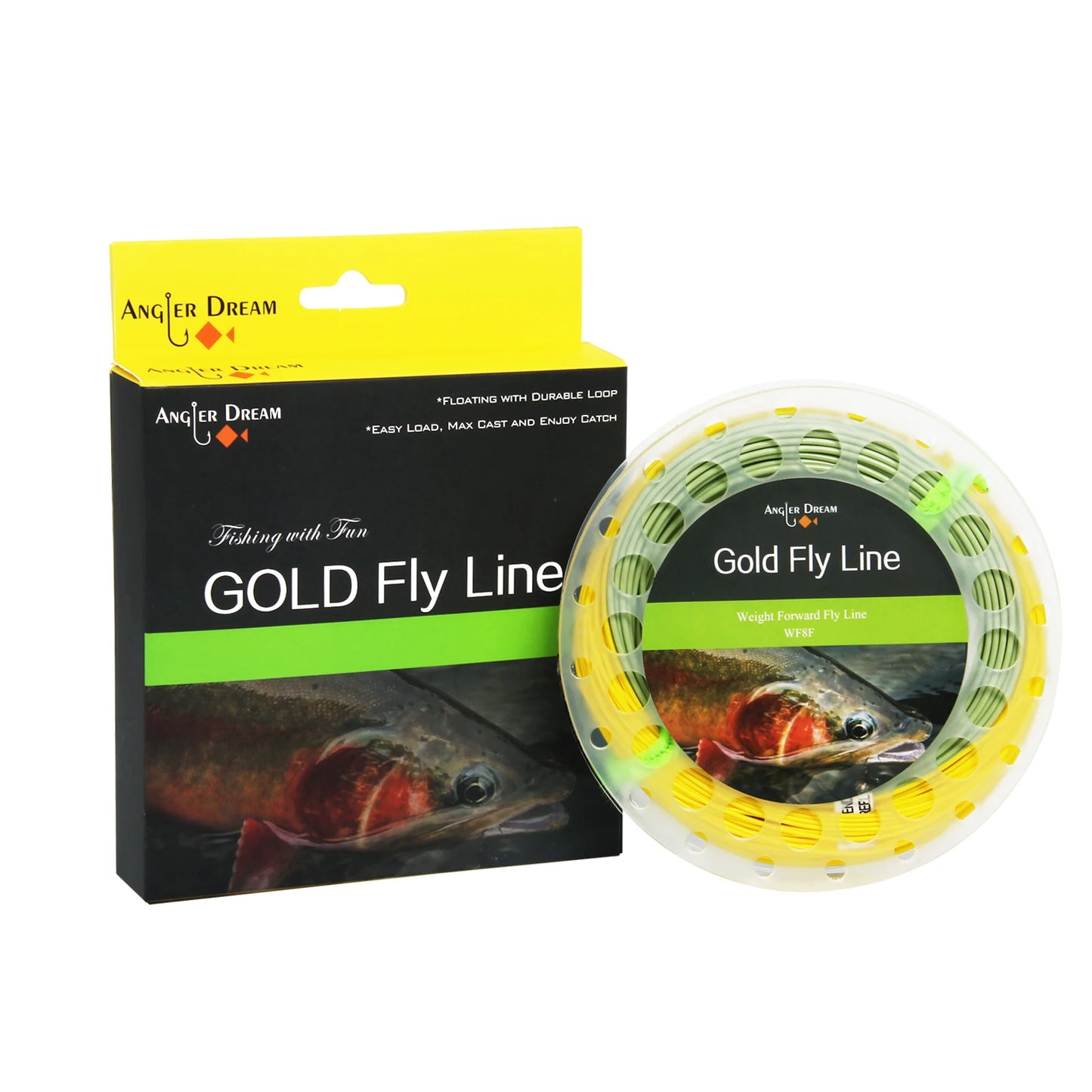 90FT WF 2/3/4/5/6/7/8/9F Gold Fly Line Weight Forward Floating Fly Fishing Line With Durable Loop