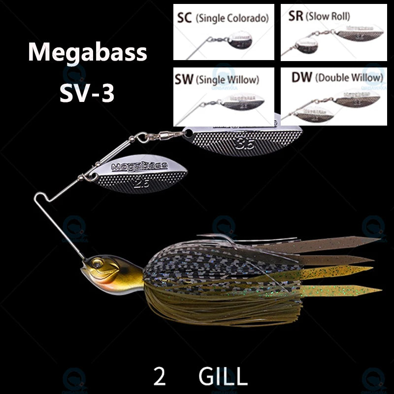 JAPAN Megabass SV-3 1/2 1/4 3/8 Oz. Double / Single Willow Spinnerbait DW SR SC SW FISHING Lure Sea Top Water Freshwater fishing