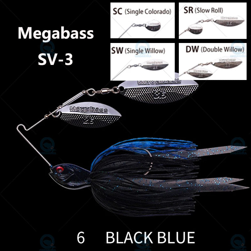 JAPAN Megabass SV-3 1/2 1/4 3/8 Oz. Double / Single Willow Spinnerbait DW SR SC SW FISHING Lure Sea Top Water Freshwater fishing