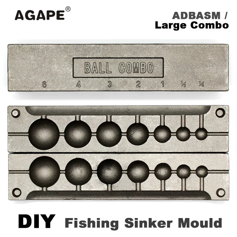 Agape DIY Fishing Ball Sinker Mould ADBASM/Large Combo Ball Sinker 7g 14g 28g 56g 84g 112g 168g 7 Cavities
