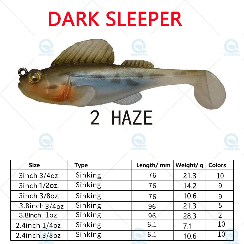 NEW Original Megabass Dark Sleeper 4.5inch 3/4, 1, 1.1/4oz. Swim Bait Saltwater Lure Sea Tackle Deep Water Soft Fin Paddle Tail