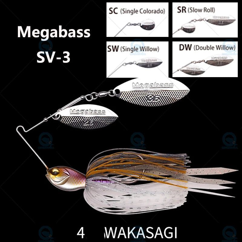 JAPAN Megabass SV-3 1/2 1/4 3/8 Oz. Double / Single Willow Spinnerbait DW SR SC SW FISHING Lure Sea Top Water Freshwater fishing