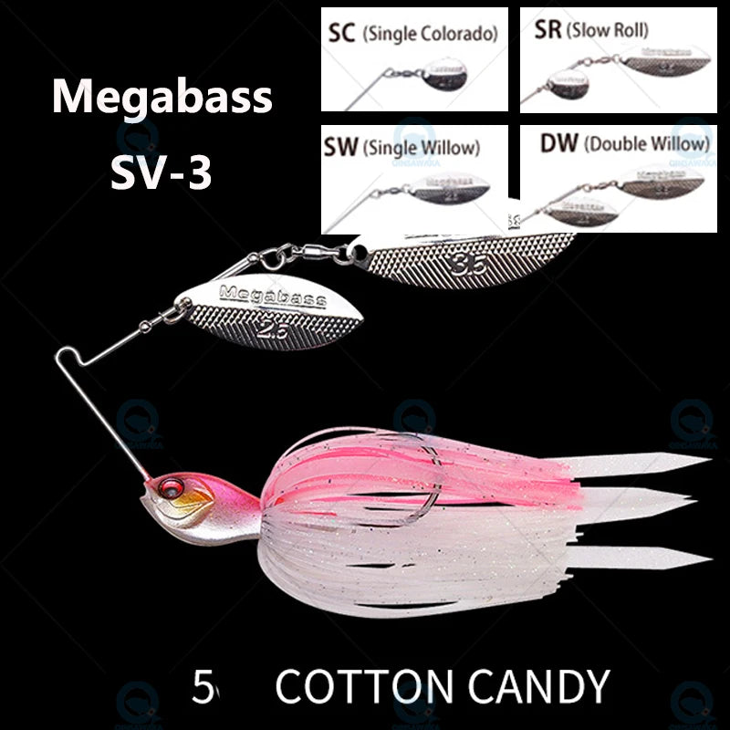 JAPAN Megabass SV-3 1/2 1/4 3/8 Oz. Double / Single Willow Spinnerbait DW SR SC SW FISHING Lure Sea Top Water Freshwater fishing