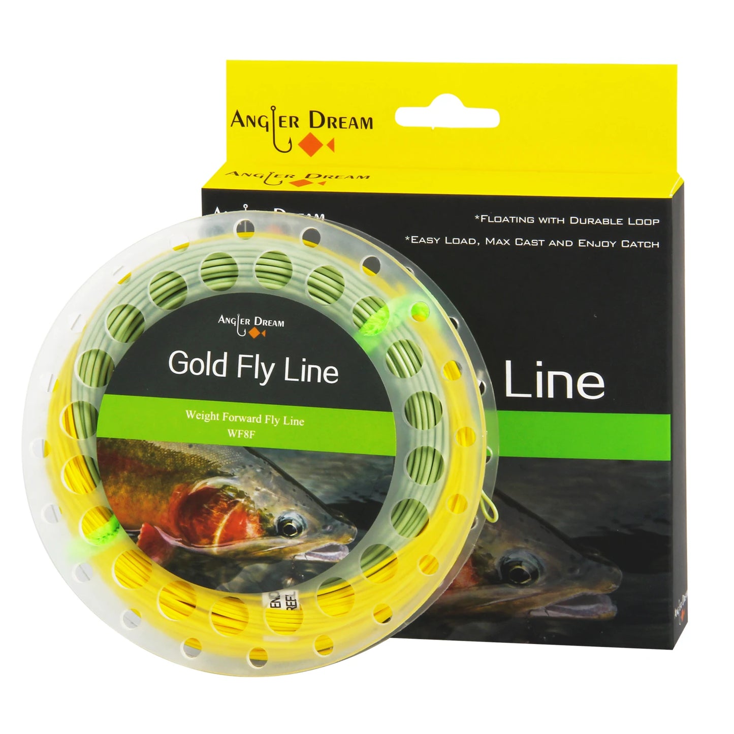 90FT WF 2/3/4/5/6/7/8/9F Gold Fly Line Weight Forward Floating Fly Fishing Line With Durable Loop