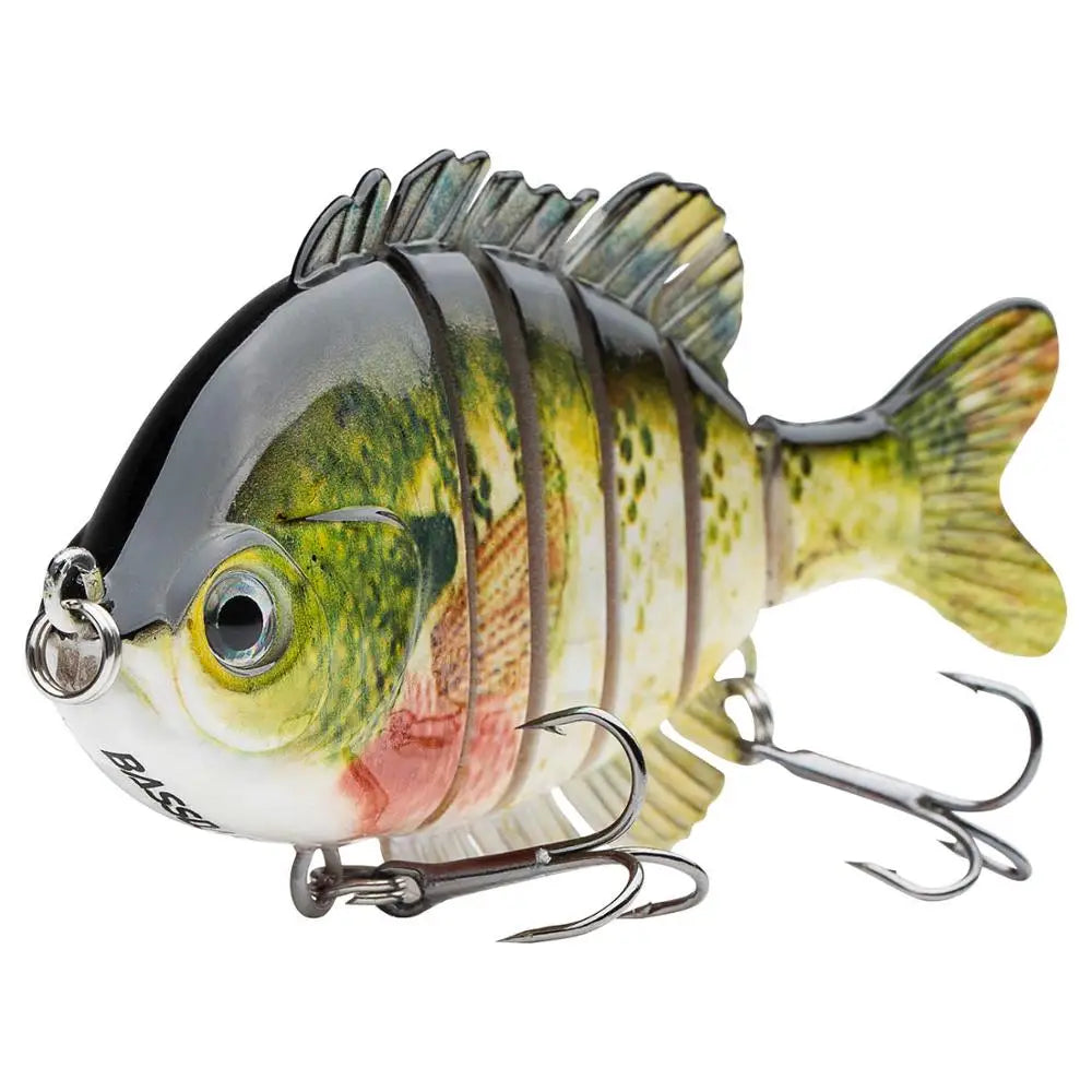 Bassdash SwimPanfish Multi Jointed Panfish Bluegill Swimbaits Topwater Hard Bass Fishing Crank Lure 24g/8.8cm, 4 Colors