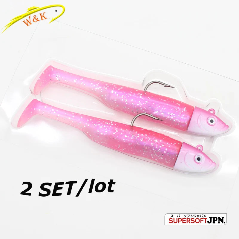 30g Weighted Soft Bait for Zander Walleye Fishing Lure 11.5cm 2 set Jig Head with Swing Shad 4.5" Soft Fishing Lure Slinky Shad