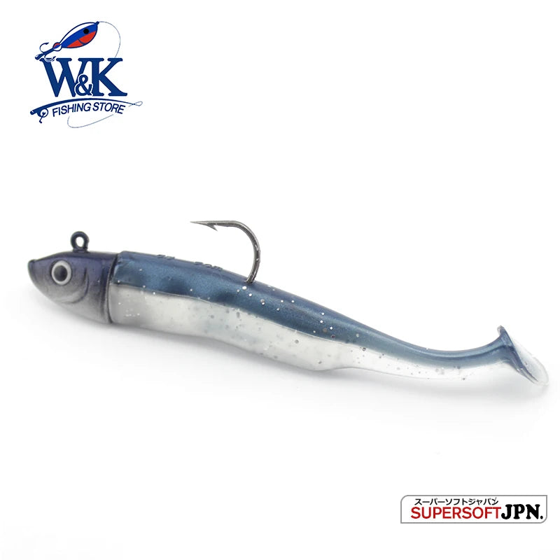 30g Weighted Soft Bait for Zander Walleye Fishing Lure 11.5cm 2 set Jig Head with Swing Shad 4.5" Soft Fishing Lure Slinky Shad