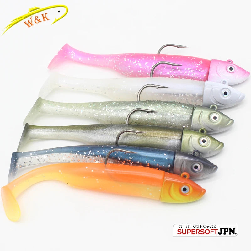 30g Weighted Soft Bait for Zander Walleye Fishing Lure 11.5cm 2 set Jig Head with Swing Shad 4.5" Soft Fishing Lure Slinky Shad