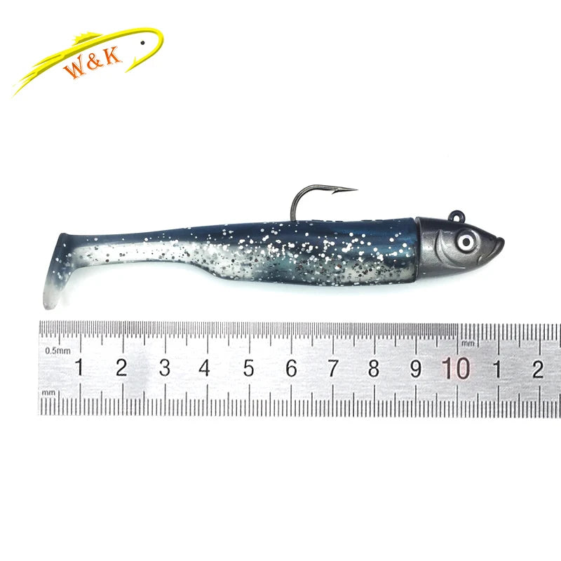 30g Weighted Soft Bait for Zander Walleye Fishing Lure 11.5cm 2 set Jig Head with Swing Shad 4.5" Soft Fishing Lure Slinky Shad