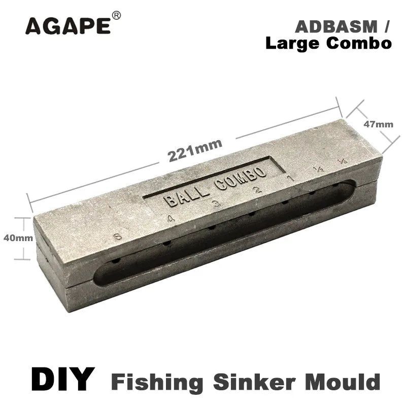 Agape DIY Fishing Ball Sinker Mould ADBASM/Large Combo Ball Sinker 7g 14g 28g 56g 84g 112g 168g 7 Cavities