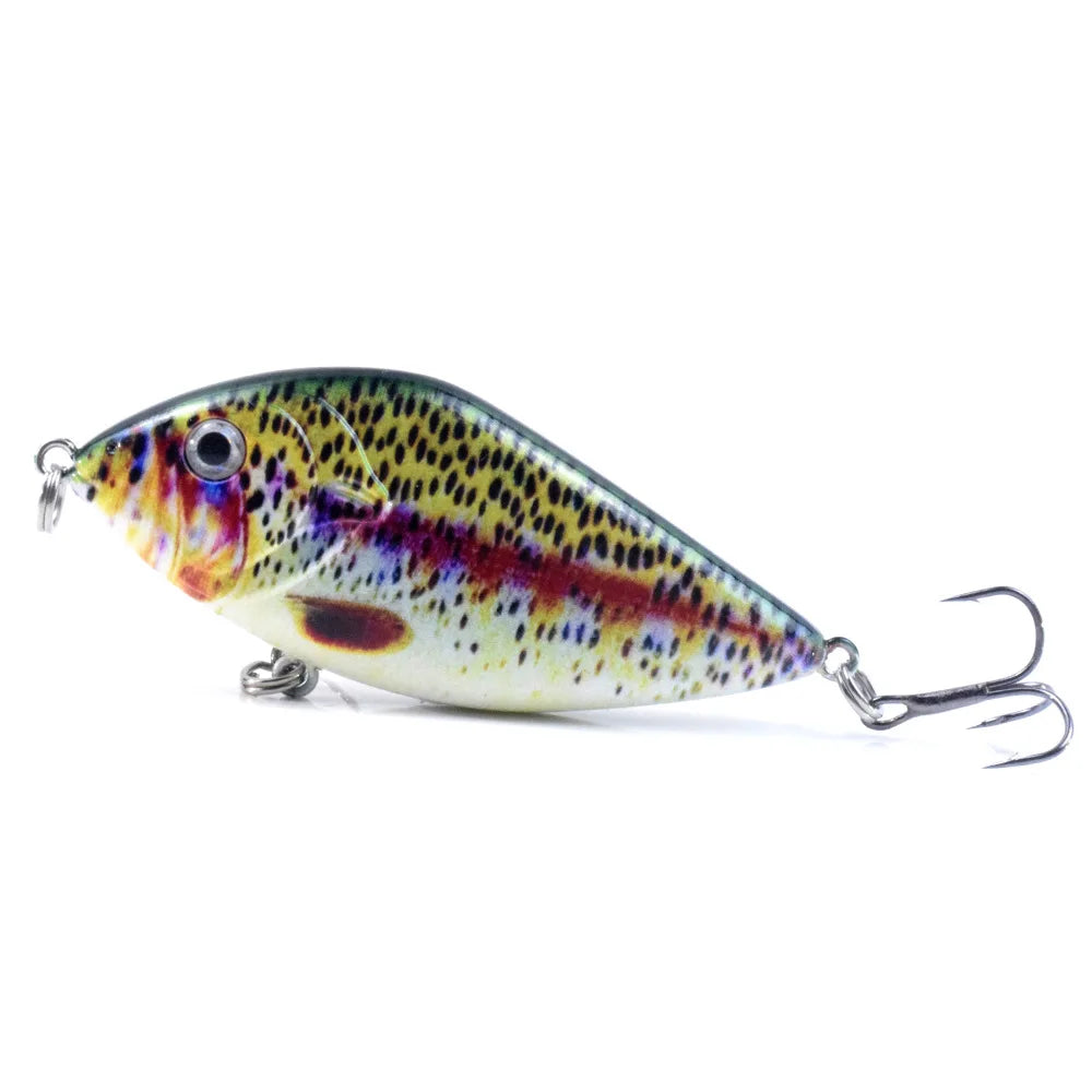 7CM 14.5G Fishing Lure Slow Sinking Slide Glide Jerkbait Wobblers Rattle Hard Artificial Baits Pike Musky Bass Tackle