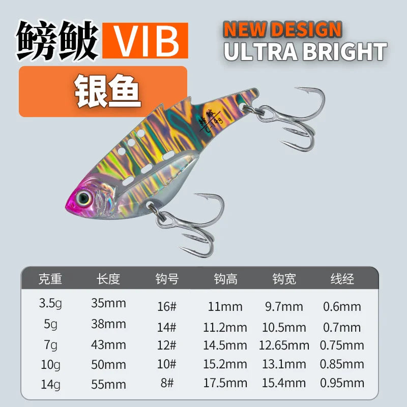 NUNATAK Metal VIB Bait 5g/7g/10g/14g High Frequency Tremor VIB Bass Lure Hard Minnow TROUT Baits Sinking Bait Glowing Sea Lure