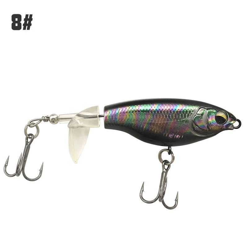 Propeller Fishing Lure 6.5cm/6g 8cm/10g Bionic Hard Bait Fishing Tackle Rotating Tail Fishing Bait Outdoor Fishing Spin Bait