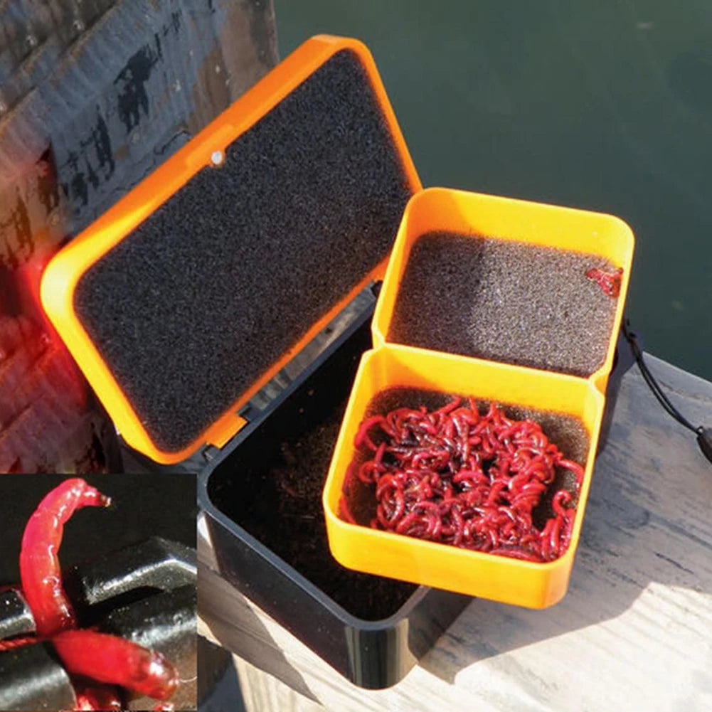 Fishing Tackle Box Breathable Earthworm Storage Case Bait Container Box Double-Layer Carp Fishing Tackle Box Fishing Accessories