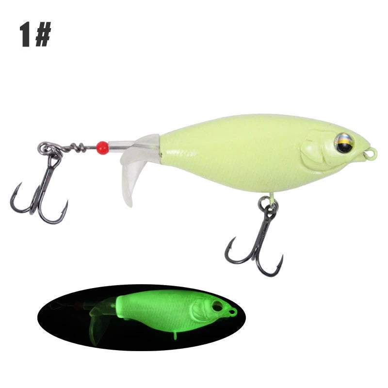 Propeller Fishing Lure 6.5cm/6g 8cm/10g Bionic Hard Bait Fishing Tackle Rotating Tail Fishing Bait Outdoor Fishing Spin Bait