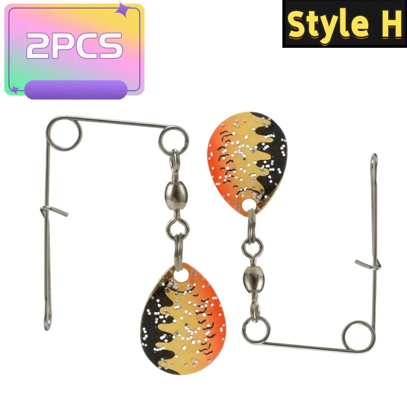 2Pcs Hard Spoon Bass Lures Spinner Bait With L-pin Fishing Gear Bait Artificial Bait Strong Pulling Force Bait Fishing Equipment