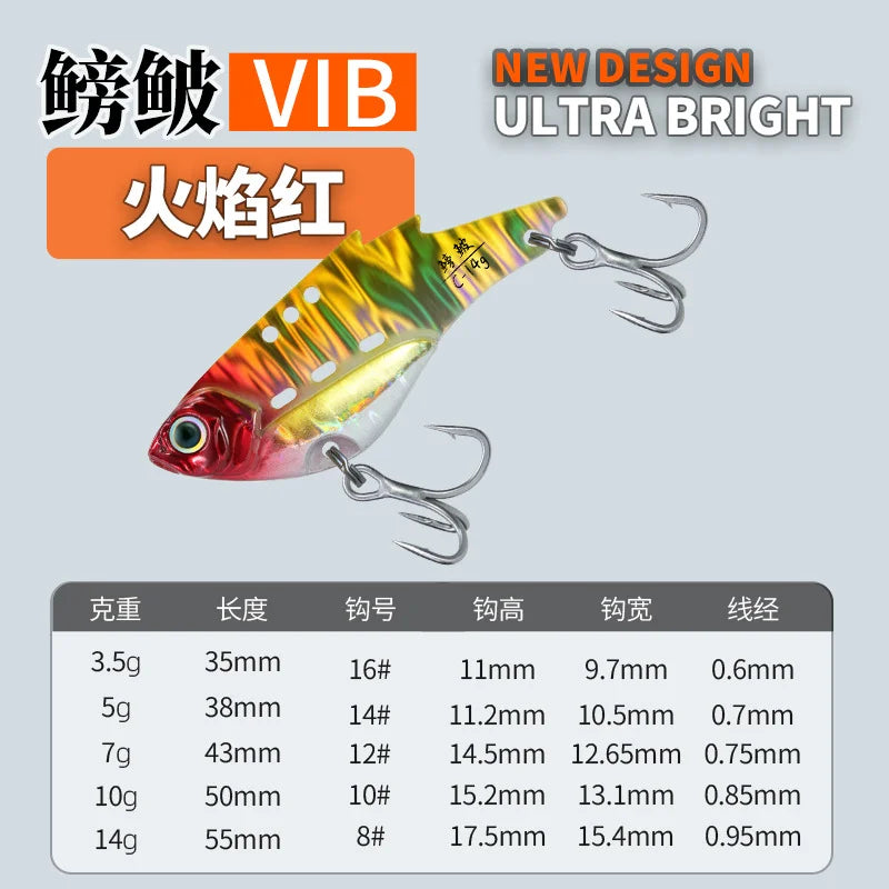 NUNATAK Metal VIB Bait 5g/7g/10g/14g High Frequency Tremor VIB Bass Lure Hard Minnow TROUT Baits Sinking Bait Glowing Sea Lure