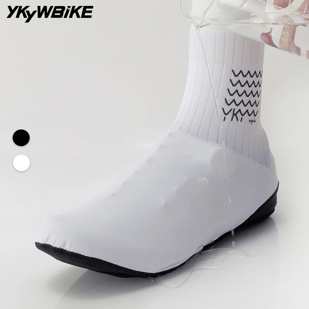 YKYWBIKE 2026 Cycling Shoes Cover Aerodynamic Waterproof Overshoes Black Bicycle Accessorie White Road Bike Short Overshoes