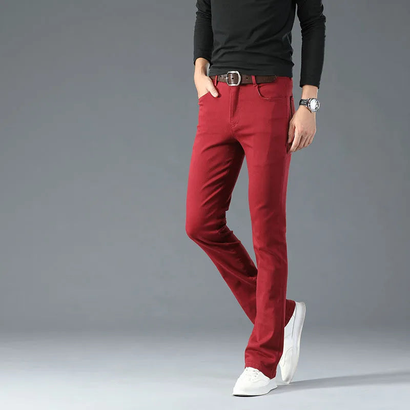 Jeans Men Men's Big Flared Jeans Boot Cut Leg Flared Loose Fit Male Designer Classic Casual Jeans Jeans For Men