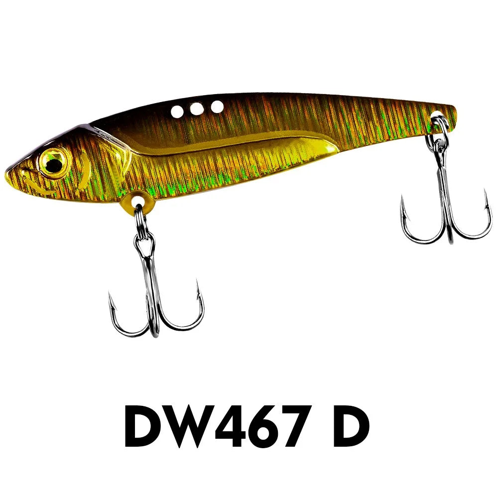 1pc VIB Lure 3D Eyes Pencil 5g 7g 15g 17g 20g Balancer Spoon Spinner Painting Fishing Lure Hard Bait Fishing Tackle Treble Hook
