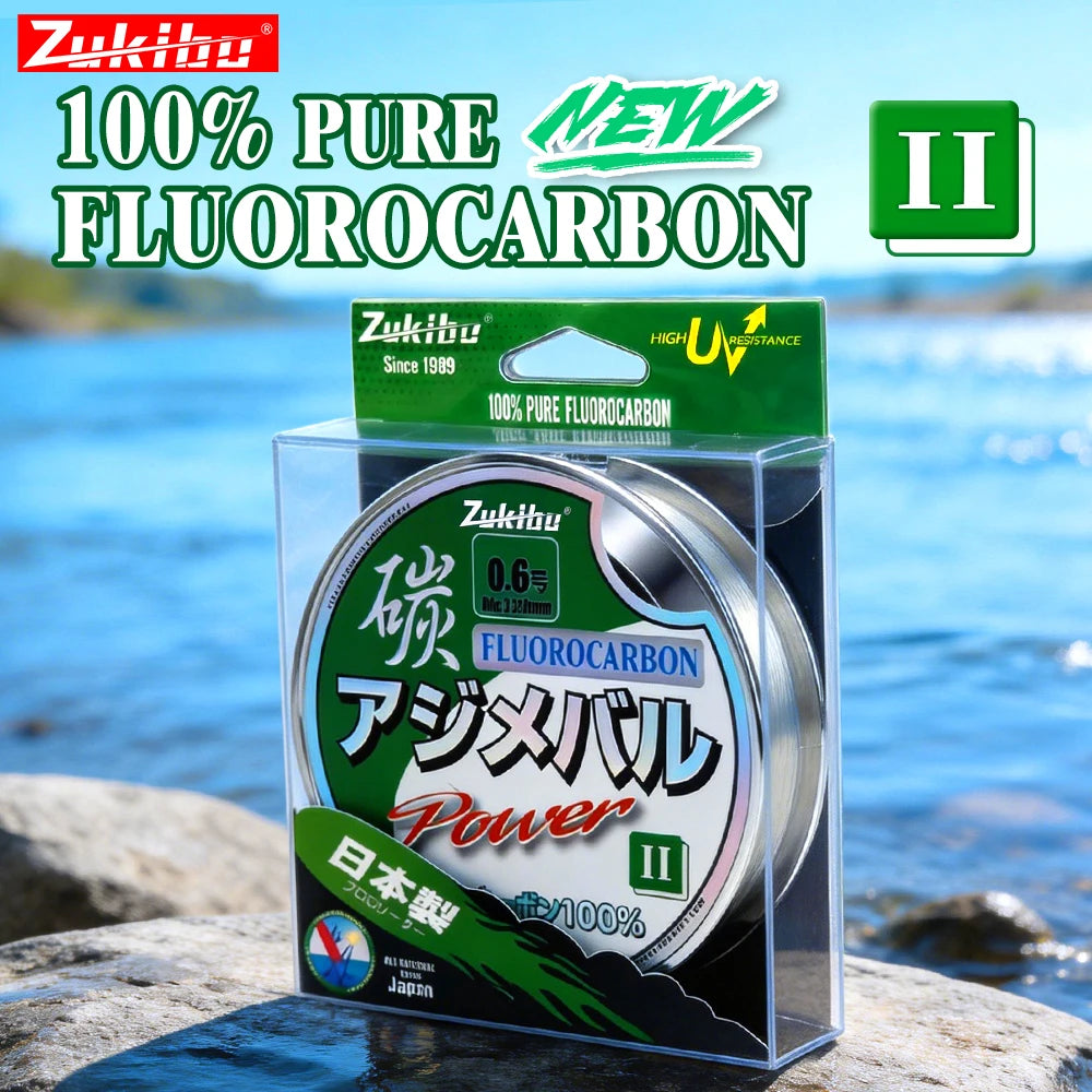ZUKIBO Ⅱ Soft Carbon Line 50/100M 100% Pure Fluorocarbon Fishing Line Japan Carbon Fiber Line 1-38kg Monofilament Sinking Line