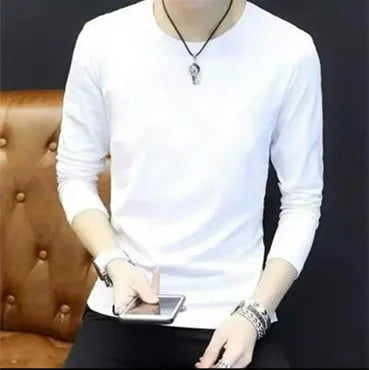 Men's High-Gram Double-Sided Fleece Soft Comfortable Long-Sleeve Sweatshirt Base Shirt Autumn Winter Versatile Shoulder Inser...