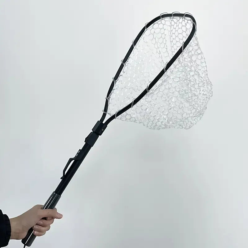 1pcs Portable 29.33in Length Folding Fishing Brail Net Lightweight Aluminum Alloy Frame Fishing Landing Scoop Net for Freshwater