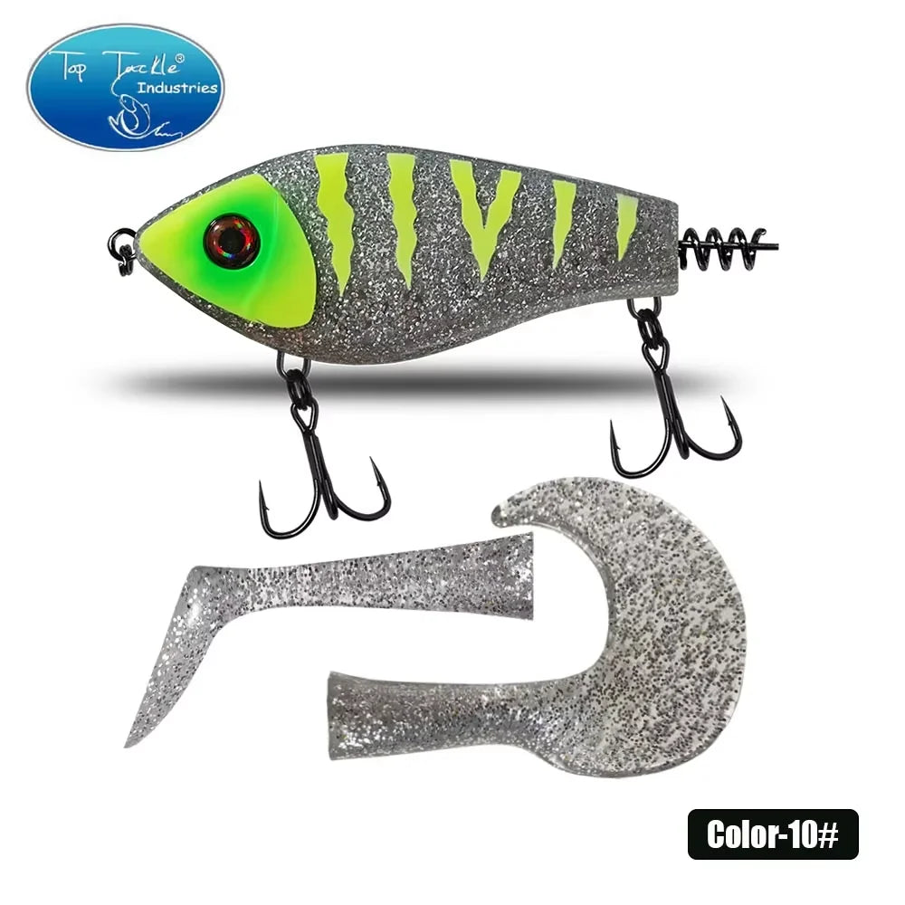 toptackle pike fishinglure hardbait 100mm75g  Jerk Baits Slow Sinking Fishing Lure pike Pesca Bass Musky jerk baits Qulity Hooks