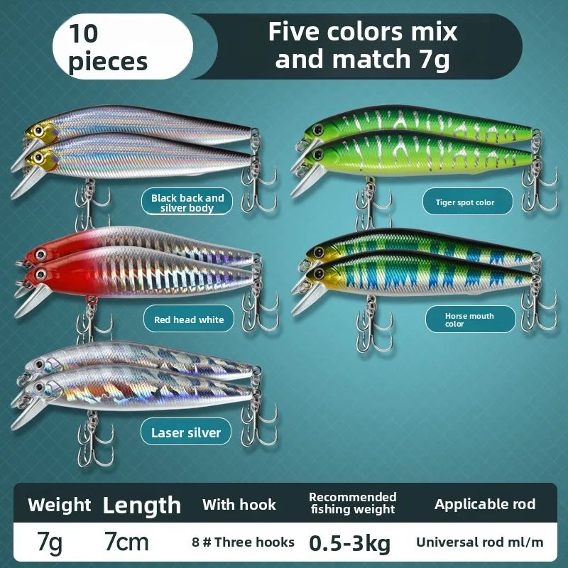 Suspended Silver Blade Road False Bait Trembling Sinking Water Floating Water Mino Long throw Freshwater Reservoir 5g