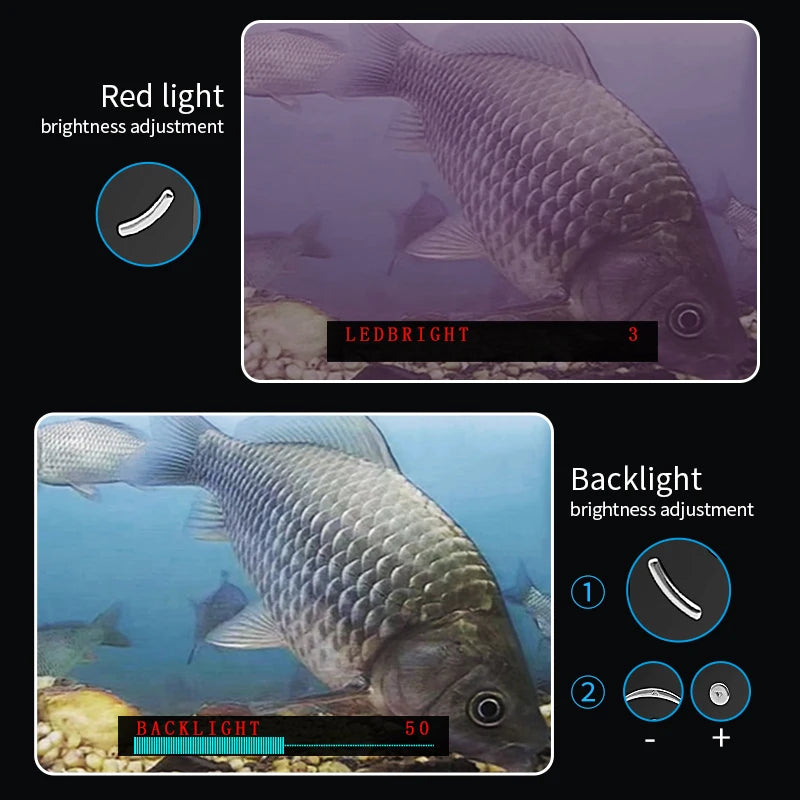 Erchang Fish Finder Underwater Fishing Camera 4 Digital Zoom Fish Finder IP68 Waterproof 4.3 inch 1000TVL Ice Fishing Camera