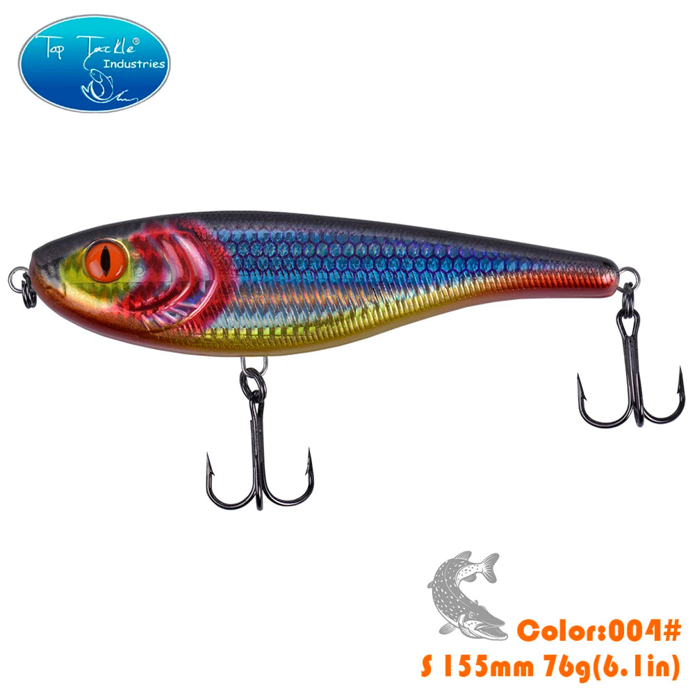 CF LURE 155mm 75g Balance Slow Sinking Jerk bait Fishing Lure Hard Baits Pike Fishing