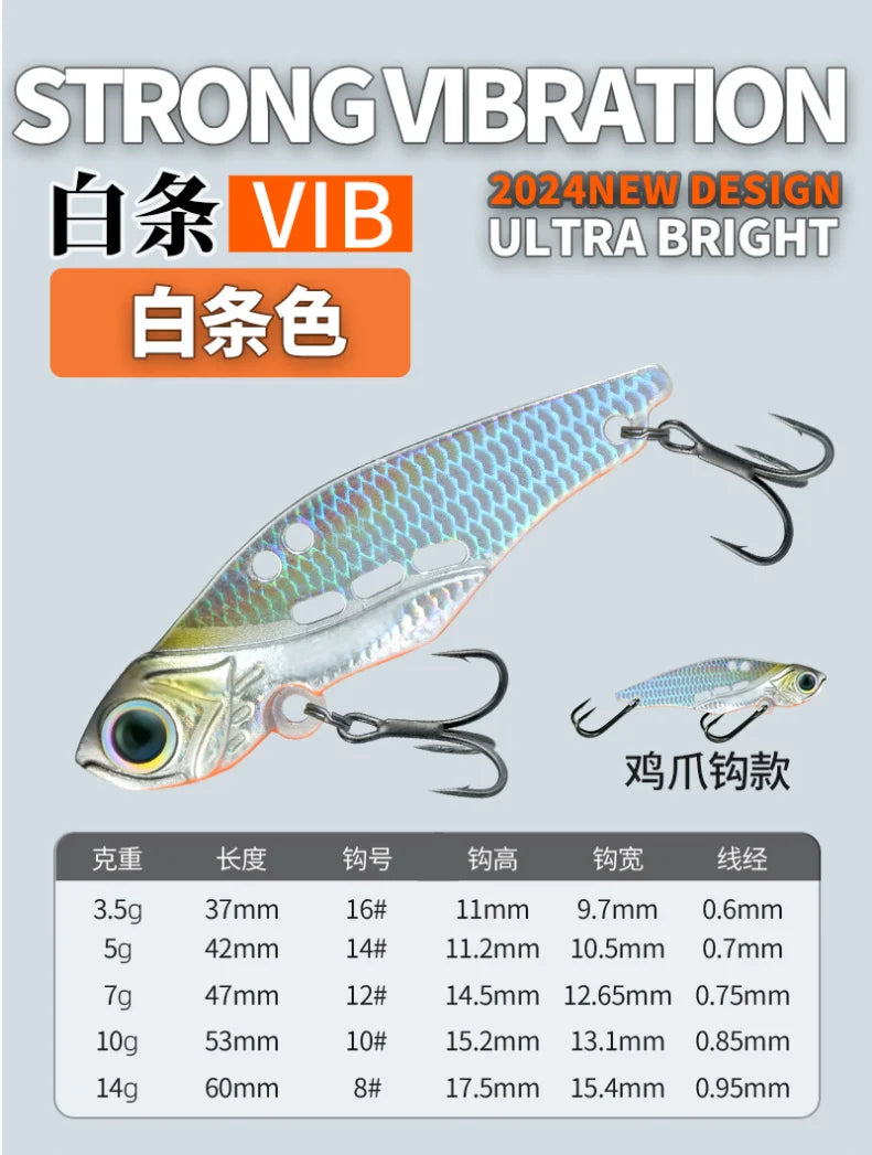 NUNATAK Metal VIB Bait 5g/7g/10g/14g High Frequency Tremor VIB Bass Lure Hard Minnow TROUT Baits Sinking Bait Glowing Sea Lure