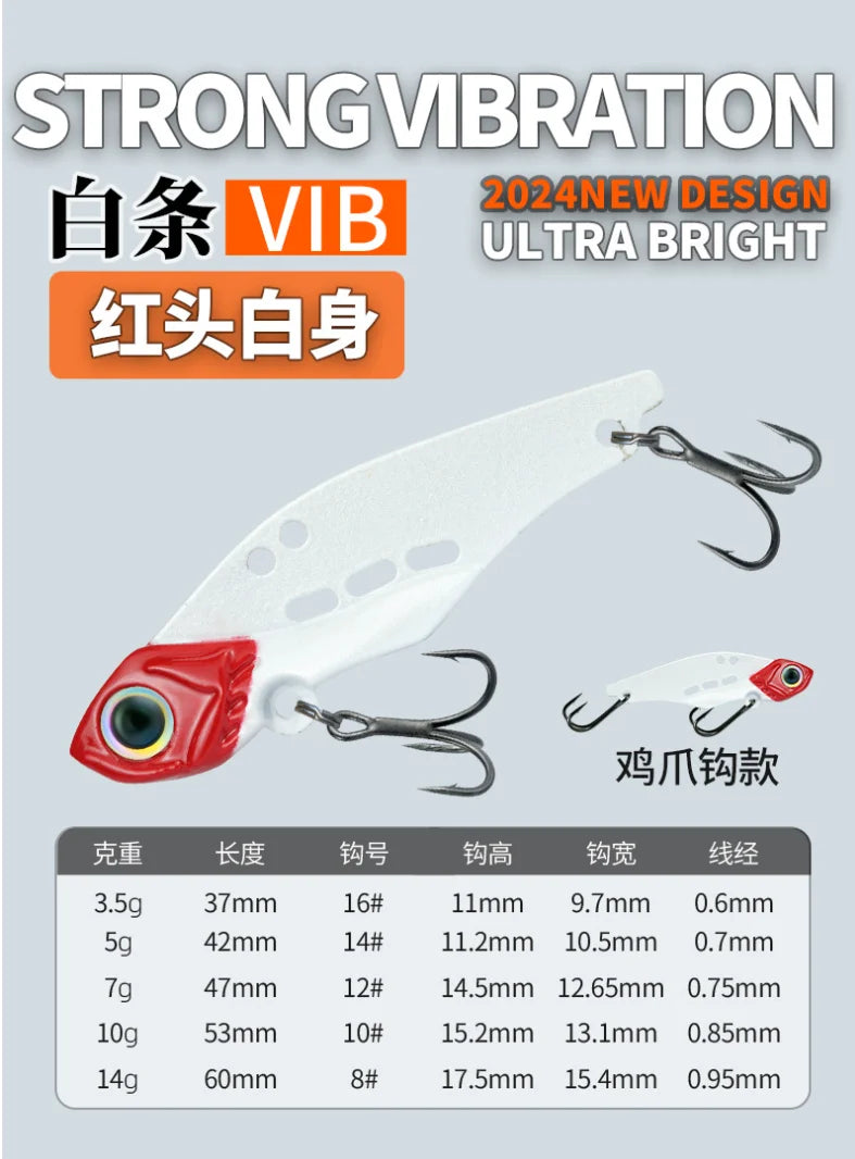 NUNATAK Metal VIB Bait 5g/7g/10g/14g High Frequency Tremor VIB Bass Lure Hard Minnow TROUT Baits Sinking Bait Glowing Sea Lure