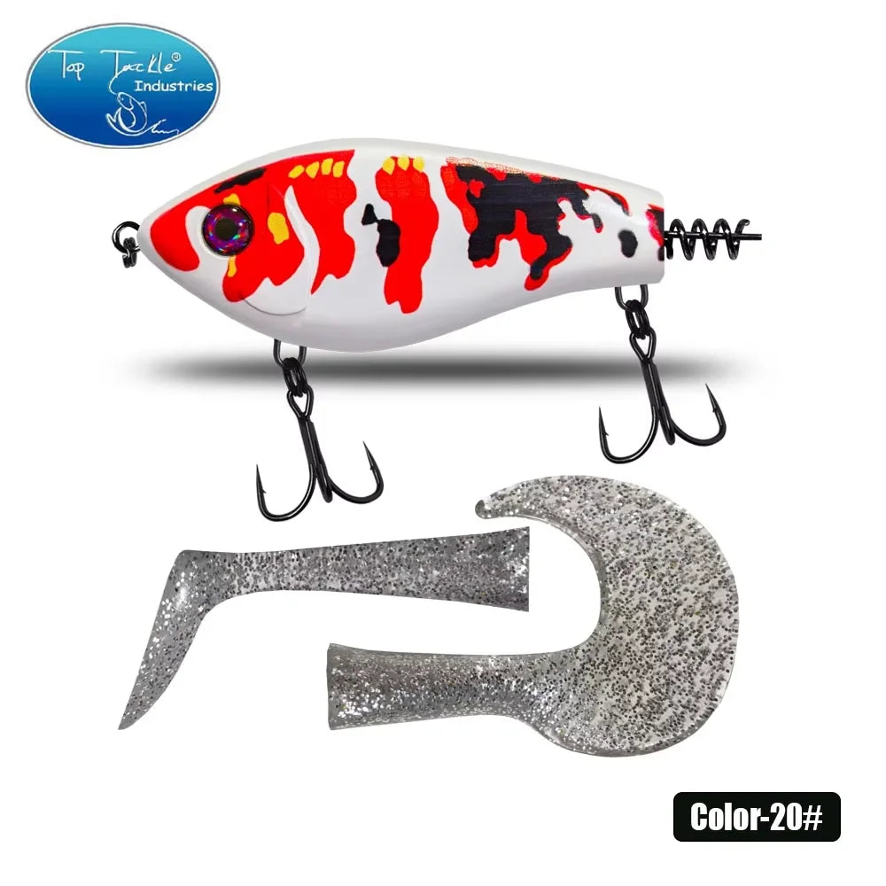 toptackle pike fishinglure hardbait 100mm75g  Jerk Baits Slow Sinking Fishing Lure pike Pesca Bass Musky jerk baits Qulity Hooks