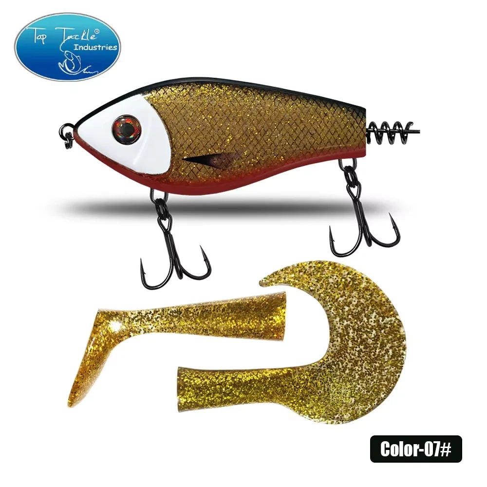 toptackle pike fishinglure hardbait 100mm75g  Jerk Baits Slow Sinking Fishing Lure pike Pesca Bass Musky jerk baits Qulity Hooks