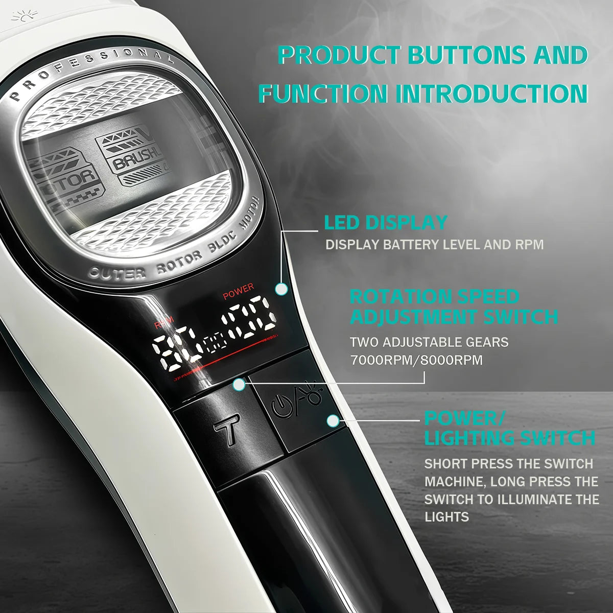 VGR Hair Trimmer External Rotor Motor Hair Clippers Brushless Motor Clipper Adjustable Barber Clippers Trimmer for Men V-888C