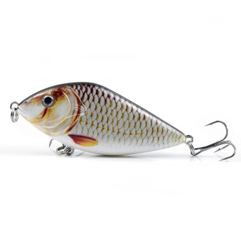 7CM 14.5G Fishing Lure Slow Sinking Slide Glide Jerkbait Wobblers Rattle Hard Artificial Baits Pike Musky Bass Tackle