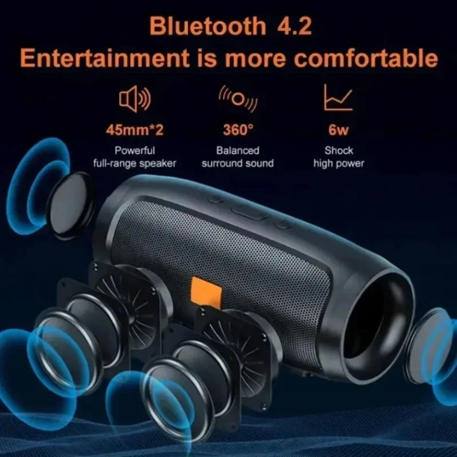 XIKCU Portable Dual Bluetooth Speaker Stereo Outdoor Tfusb Playback Fm Voice Broadcasting Portable Subwoofer 50 Wireless Speaker