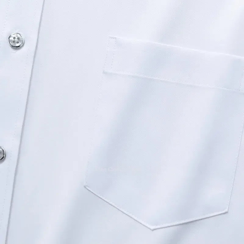 Men's Strech Solid Dress Shirt Anti-Wrinkle Long Sleeve Plain Casual Shirts Male Regular Fit Non-iron Easy Care Work Clothes Man