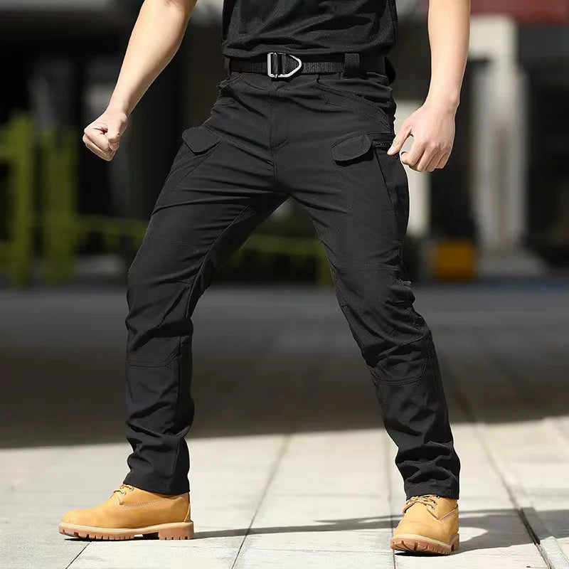 Men Elastic Military Spring Autumn Tactical Pants Camping Hiking Trekking Climbing Sharkskin Cargo Trousers Quick Dry Sports
