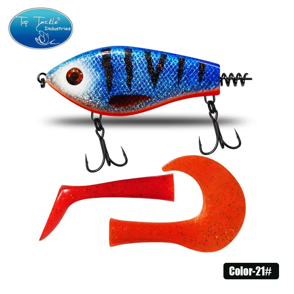 toptackle pike fishinglure hardbait 100mm75g  Jerk Baits Slow Sinking Fishing Lure pike Pesca Bass Musky jerk baits Qulity Hooks