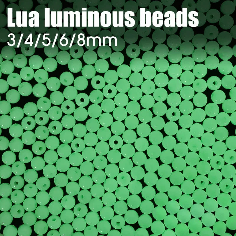 100pcs Fishing Glow Beads Luminous Polystyrene for Trout Salmon Carp Fishing Tackle Lure Making Glow in The Dark 5 Sizes Tool