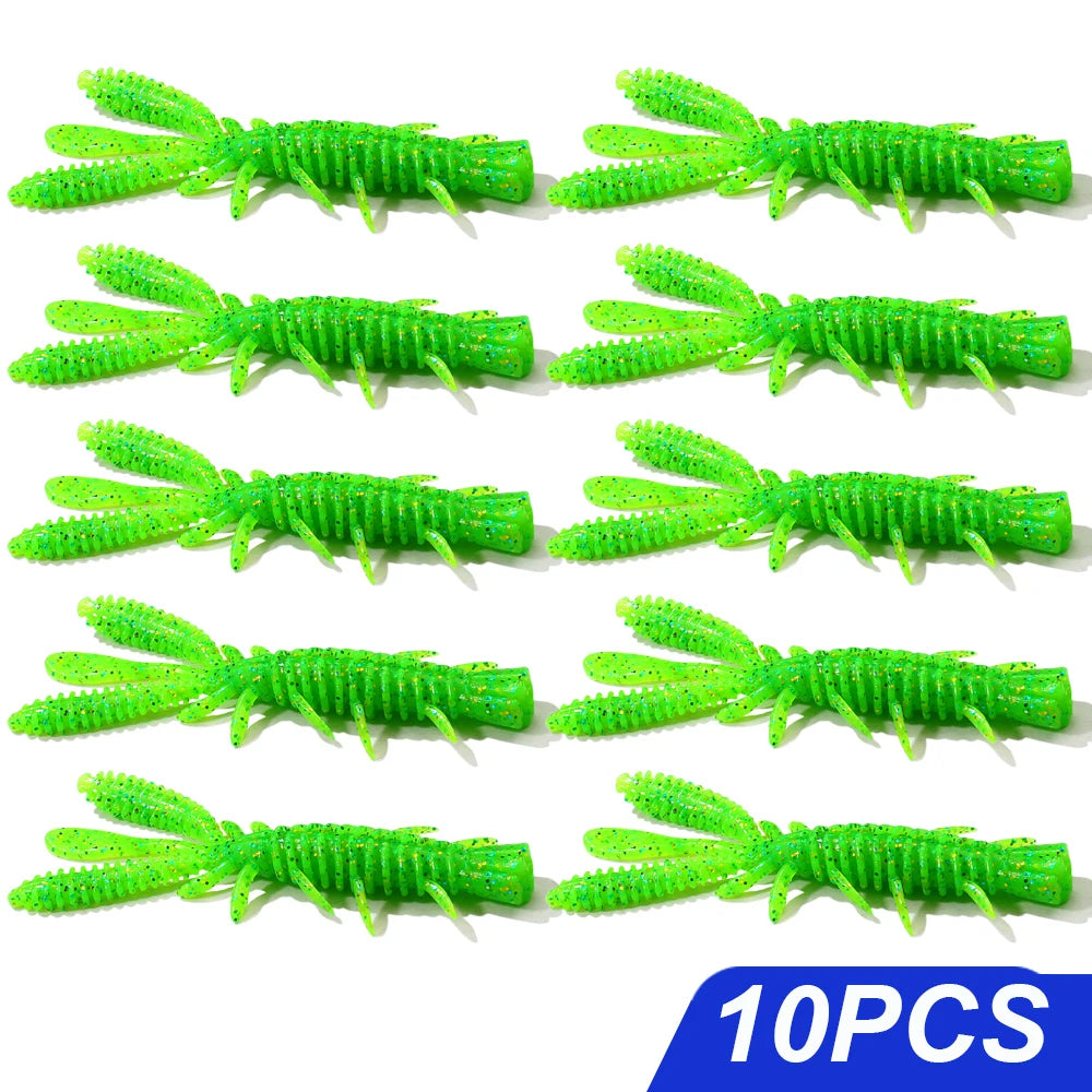 Floating Soft Lures Kit 5cm 6cm 7cm Shrimp Jig Rig Pesca Gear Tackle Silicone Swimbait Carp Attract Fishing Set 10-20pcs Bait
