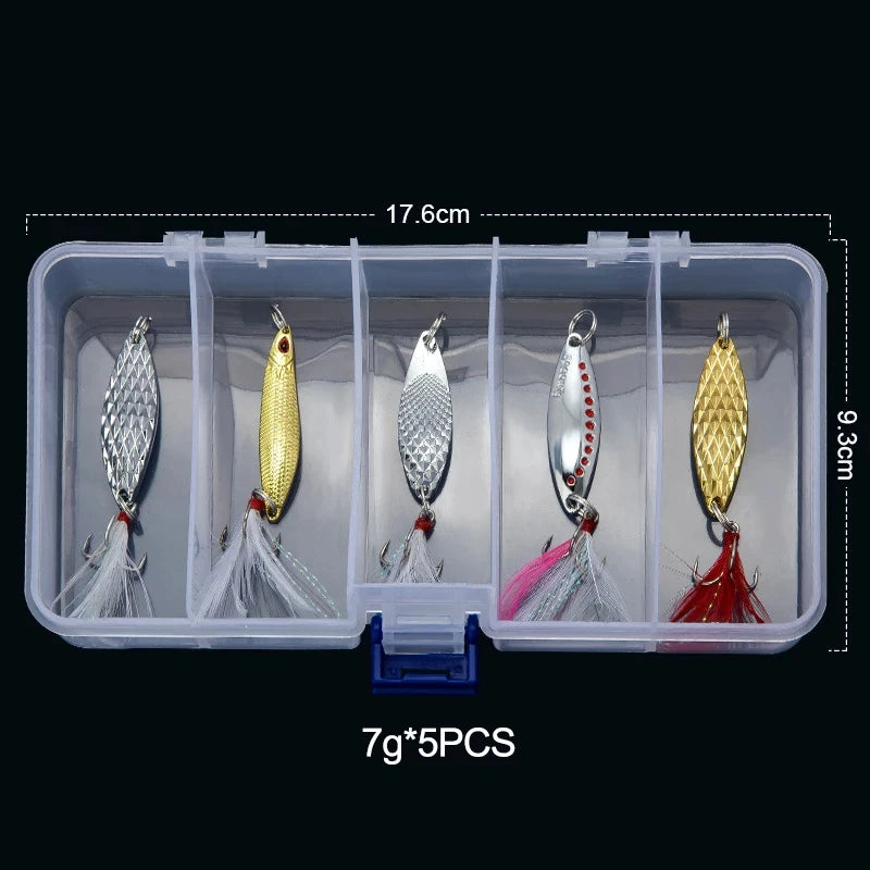 Metal Spinner Spoon trout Fishing Lure Vib Leech Lures 5g 7g 10g 15g 20g Artificial Bait Fishing Tackle for Bass Pike Perch