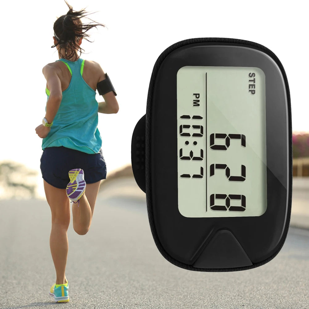 Walking Pedometer Clip On Step Counter Simple Pedometer LCD Dispaly Electronic Pedometer Multi-Function Walking Step Counter