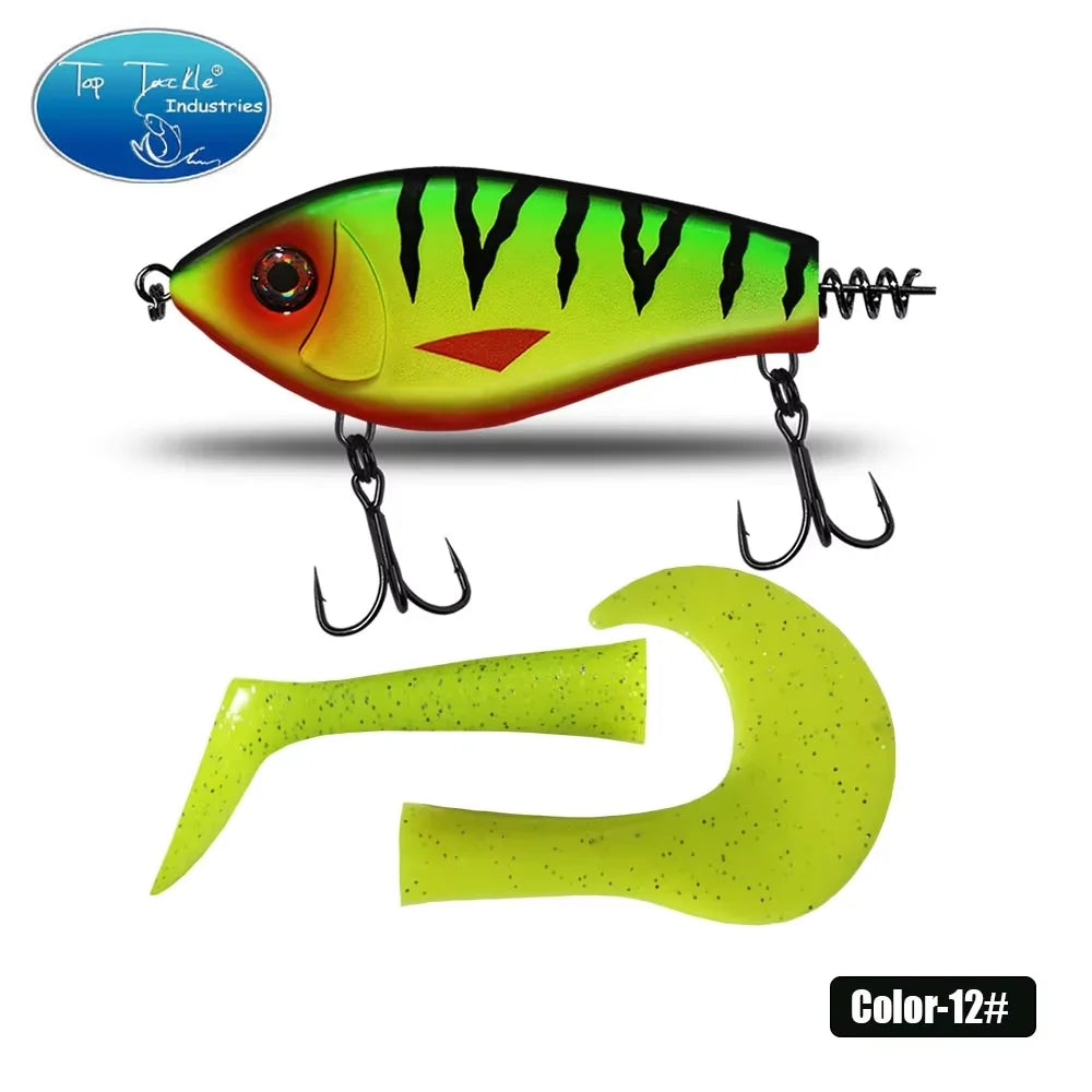toptackle pike fishinglure hardbait 100mm75g  Jerk Baits Slow Sinking Fishing Lure pike Pesca Bass Musky jerk baits Qulity Hooks
